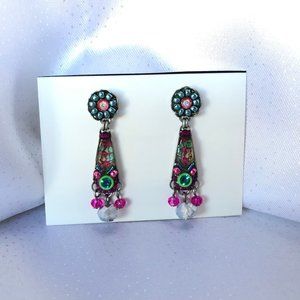 Super pretty pink and Green earrings